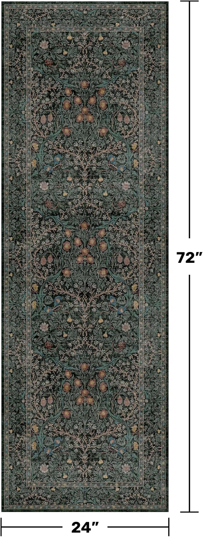 Non Slip 2x6 Kitchen Runner Rug Washable, Rubber Backed Bathroom Runner - Image 2