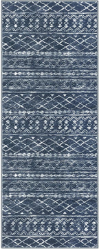 KUTA Boho Kitchen Rugs 2x5 ft Navy Blue Moroccan Washable Runner Rug Non-Slip - Image 8