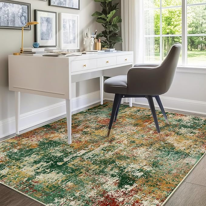 RELEANY Washable Area Rugs 8'x10' Non-Slip Modern Abstract Soft - Image 3