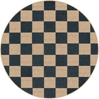 Lahome Colette Checkered 4 ft Easy Jute Round Rug, Washable Small Rugs - Image 7