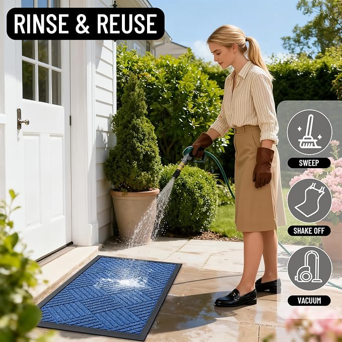 OLANLY Front Door Mat Outside Entrance 47x23, Heavy Duty Sturdy Natural Rubber - Image 7