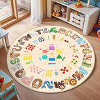 Round ABC Rug for Kids Playroom - 4ft Preschool Rug Children Educational by FTBNIQWRHN