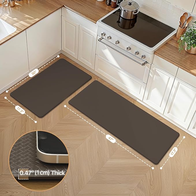 GENIMO Kitchen Mats for Floor 2PCs, Washable Anti Fatigue Mat for Cushioned - Image 2