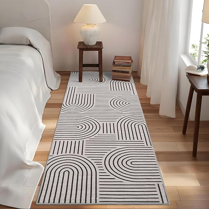 ROYHOME Modern Rug 2x6 Runners for Hallways, Abstract Kitchen Runner Rugs Non - Image 3