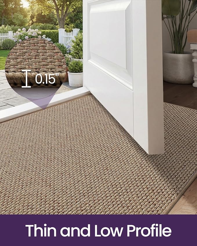 DEXI Ultra Thin Door Mat Indoor Entrance 32x48, Non Slip Rubber Backed Entryway - Image 4