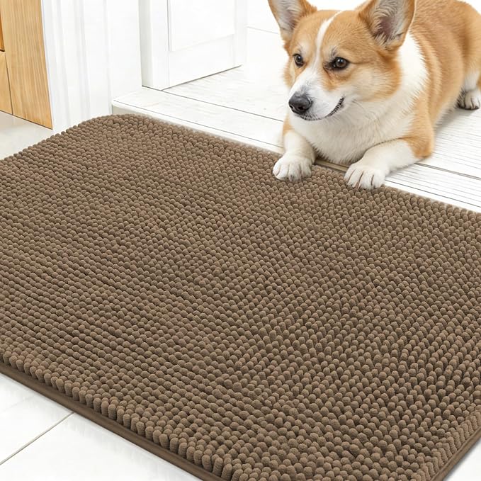OLANLY Dog Door Mat for Muddy Paws 24x16, Absorbs Moisture and Dirt, Absorbent by OLANLY