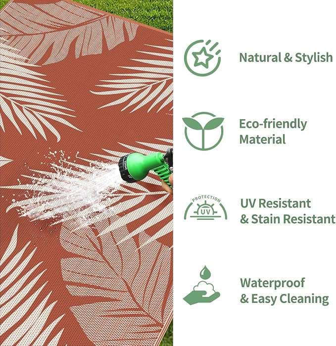 GENIMO Outdoor Rug 10' x 14' Waterproof - Image 6