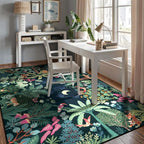 LIVEBOX 6x9 Jungle Dark Rug Dining Room Rugs - Image 7