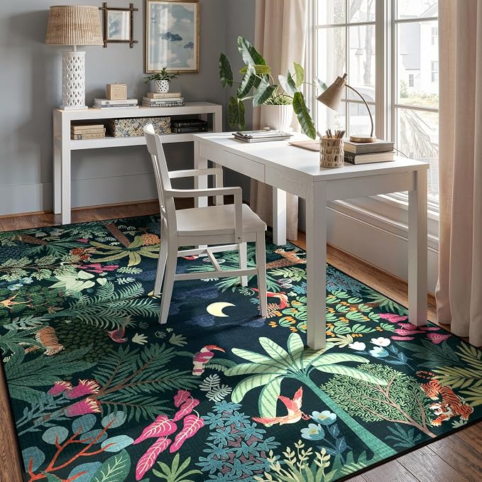 LIVEBOX 6x9 Jungle Dark Rug Dining Room Rugs - Image 7