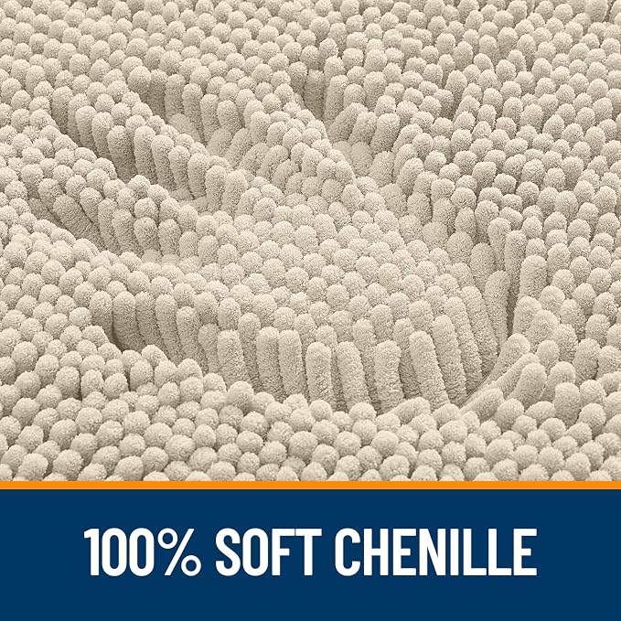 OLANLY Bathroom Runner Rugs 47x17, Extra Soft Absorbent Chenille Bath Rugs - Image 3