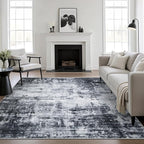 6x6 Area Rug Living Room Rug: Washable Modern Abstract Soft Thin Rug Indoor by FXRHLP
