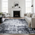 8x8 Area Rug Living Room Rug: Washable Modern Abstract Soft Thin Rug Indoor by FXRHLP