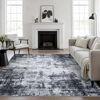 8x8 Area Rug Living Room Rug: Washable Modern Abstract Soft Thin Rug Indoor by FXRHLP
