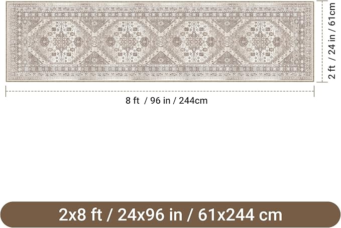 befbee 2x8 Runner Rug Washable Hallway Runner Rug Ultra-Thin Soft Kitchen Rug - Image 2