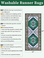 SERISSA Boho Washable Runner Rug, 2x5 Rug Runner Non-Slip Vintage Green White - Image 6