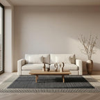 Nuloom Asha Dark Grey/Ivory, Striped Border, Soft and Cozy, High Traffic - Image 3