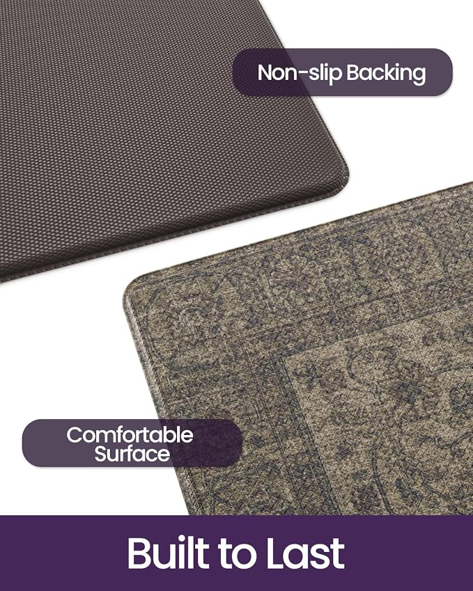 DEXI Kitchen Floor Mats Cushioned Anti Fatigue Runner Rug, 23x86 Mottled Brown - Image 6