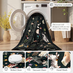 Unirea 2.6x8 Black Cat Runner Rug, Washable Non Slip Botanical Rug - Image 5