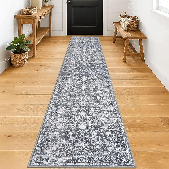 KILOCOCO Runner for Hallway 2x12 Runner Rug Printed Vintage Floral Washable Rug by Kilococo