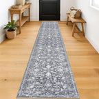 KILOCOCO Runner for Hallway 2x12 Runner Rug Printed Vintage Floral Washable Rug by Kilococo