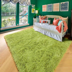 Grass Green Runner Rugs for Bedroom Decor Aesthetic, Fluffy Shag Area Rug 3x5 - Image 5