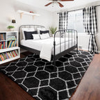ONASAR 6x9 Area Rugs for Living Room Bedroom, Large Fluffy Black and White - Image 7