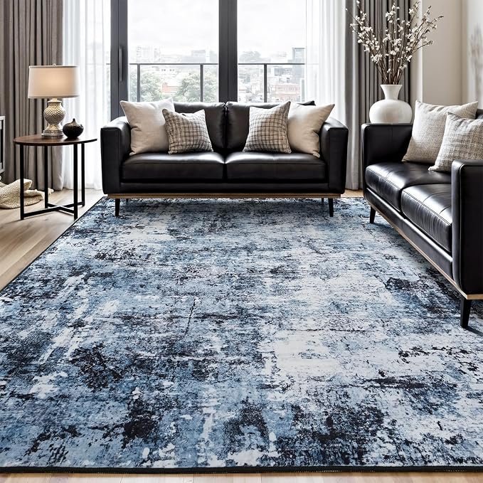 Rugflix 10x14 Area Rugs for Living Room, Washable Large Rug Stain-Resistant Low by RugflixAreaRugs