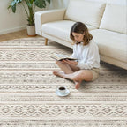 cotiled 8x8 Round Area Rugs Living Room Rug: Washable Boho Rugs - Image 5