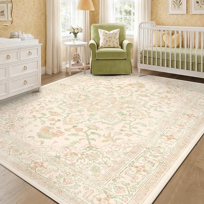 CAPALOCA Machine Washable Rugs Nursery Rug Cute Girl Non Slip Low Pile Water by CAPALOCA