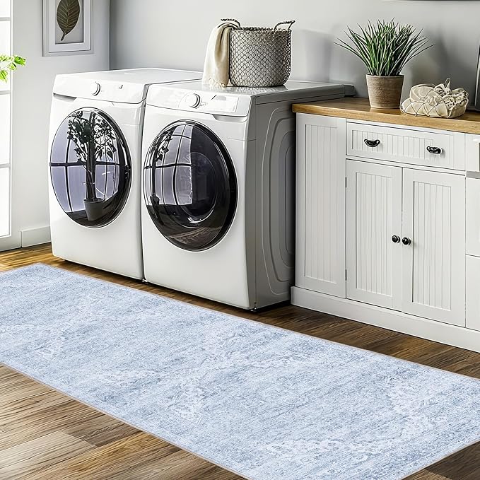 Kitchen Runners Rug 2.5x8 with Non-Slip Backing, Vintage Washable Runner Rugs - Image 7