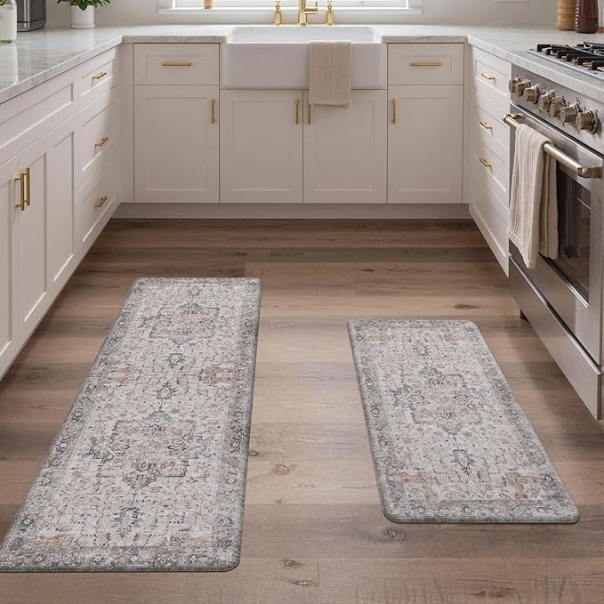 GENIMO Kitchen Mats for Floor 2PCs, Washable Anti Fatigue Mat for Cushioned by GENIMO