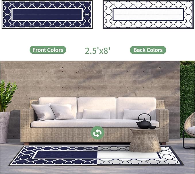 GENIMO 2.5' x 8' Outdoor Rug Waterproof - Image 6