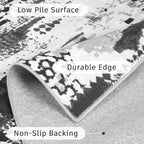 DCX Abstract Area Rug 5x7, Washable Black Modern Rug - Image 5