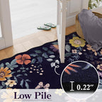 Lahome Floral Washable Rugs for Bedroom, 4X6 Area Rug Ultra-Thin Soft Living - Image 5