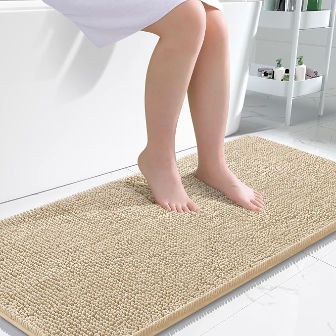 OLANLY Bathroom Runner Rugs 47x24, Extra Soft Absorbent Chenille Bath Rugs by OLANLY