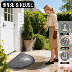 OLANLY Half Circle Door Mat Outside Entrance 29.5x17, Heavy Duty Sturdy Natural - Image 7