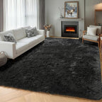 ONASAR Black 6x9 Area Rugs for Living Room Bedroom, Large Fluffy Soft Plush by ONASAR