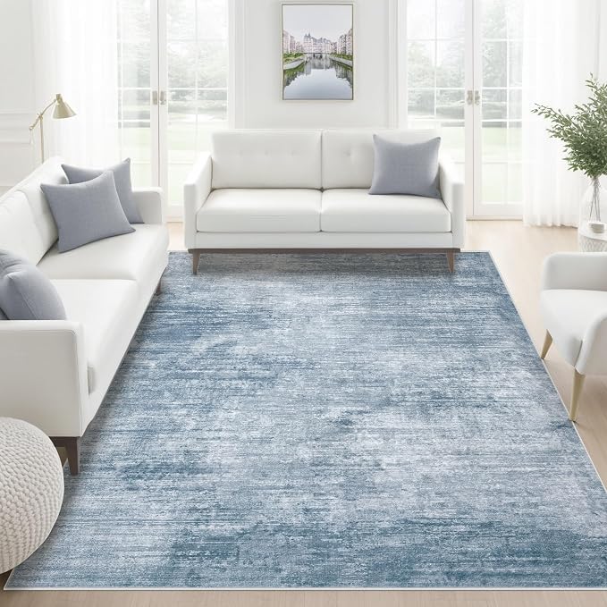 Area Rugs 6x9 Living Room: Washable Rug Modern Abstract Large Rugs Soft Non - Image 8