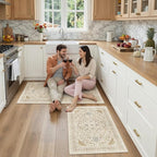 Madane 2-Piece Kitchen Runner Rug Set, Small Area Rug Non-Slip Vintage Door Mat - Image 4