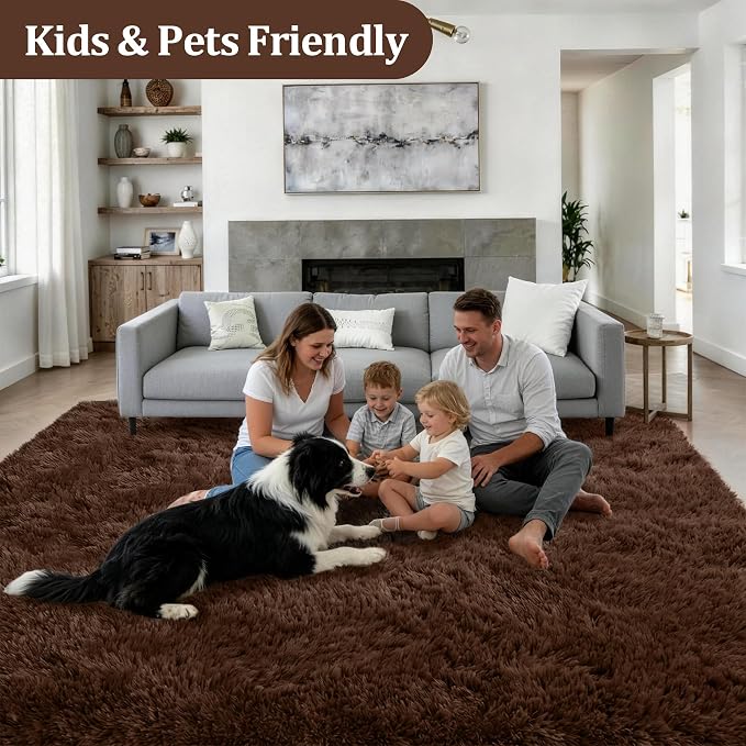 Fluffy 4x6 Area Rugs for Living Room Bedroom: Ultra Soft Shag Rug Non-Slip - Image 4