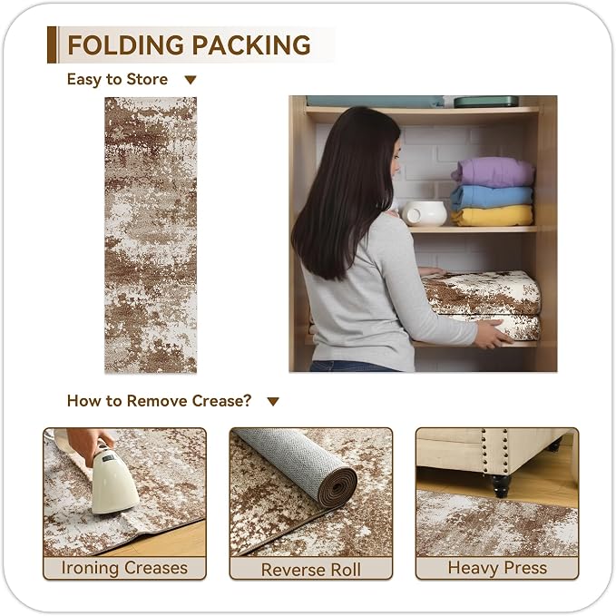 Brown Rug Runners for Hallways Kitchen Non Slip Washable 2x6 Entryway Runner - Image 7
