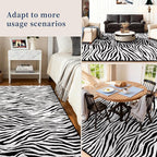 YIHOUSE 4x6 Ft Zebra Area Rugs, Abstract Modern Black and White Washable Rug - Image 3