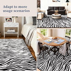 YIHOUSE 6×9 Ft Area Rugs, Washable Plush Soft Zebra Print Carpet, Non-Slip - Image 3