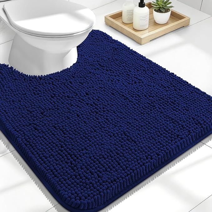 OLANLY Toilet Rugs U-Shaped 24x20, Extra Soft Absorbent Chenille Contour by OLANLY