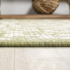 JONATHAN Y Vintage Filigree Indoor Outdoor Area Rug 3X5 Green/Cream, Madrid - Image 6