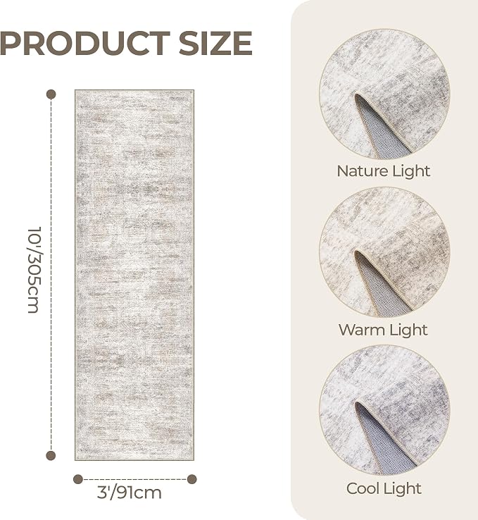 3x10 Runner Rug Non Slip Washable - Image 2