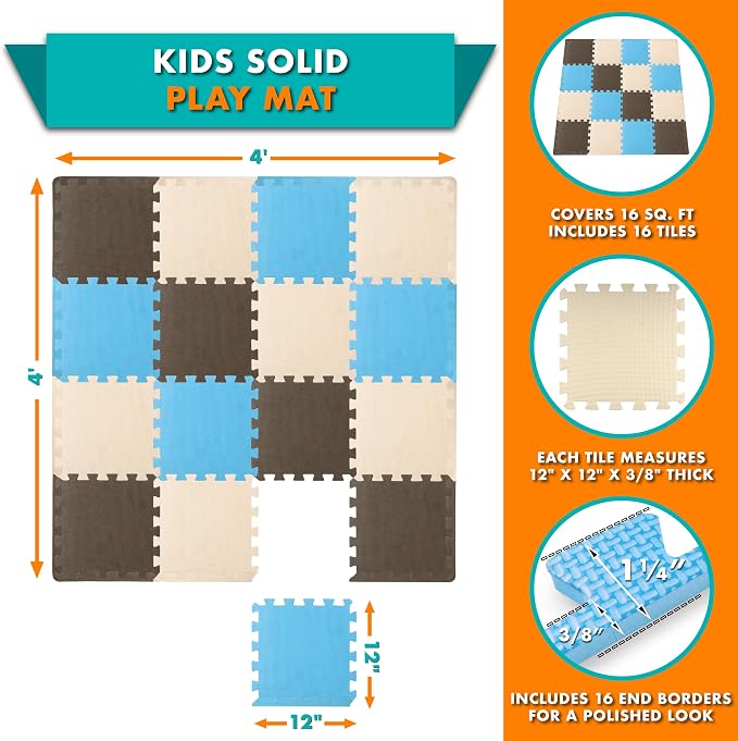 ProSource Baby Play Mat, Soft Foam Floor Tiles - Image 2