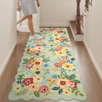 DUKINO 2x5 Washable Runner Rugs, Non Slip Floral Print Entryway Rug - Image 4