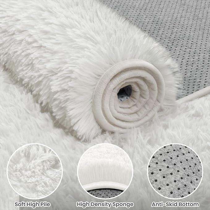 6x9 Area Rug for Living Room, Ultra Soft Fluffy Shag Rugs for Bedroom, Non-Slip - Image 6