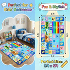Kids Educational Area Rug 3x5, Non-Slip ABC Alphabet Rug - Image 2